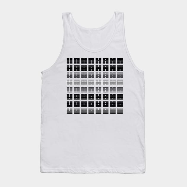 I Ching hexagrams - Black on White Tank Top by Rupert Russell